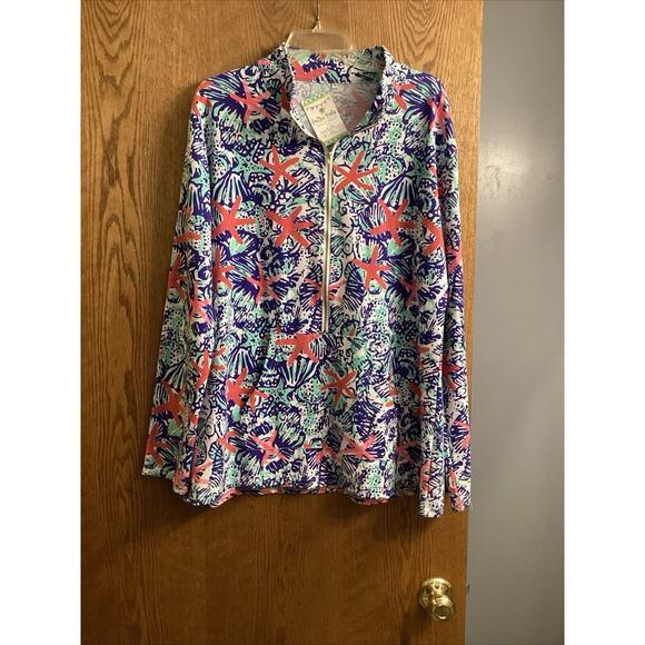 Unbranded Jackets & Blazers - Boutique Starfish Beach 3 Quarter Zip Up Jacket ~ Sz. L ~ Kangaroo pocket NWT